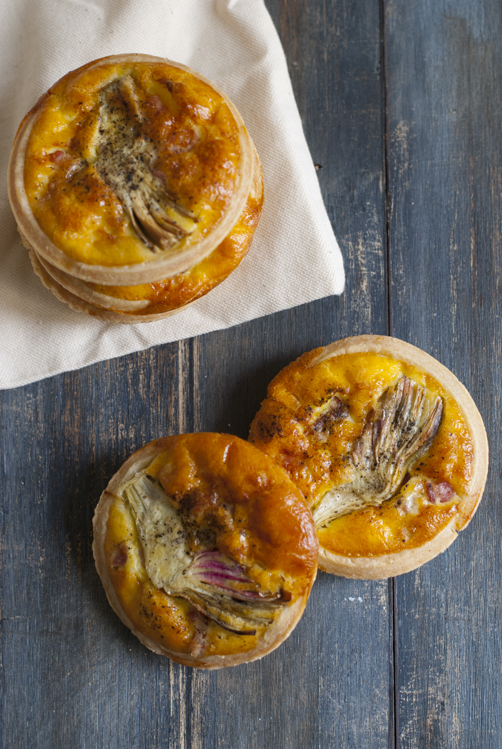 tartellette carciofi e pancetta