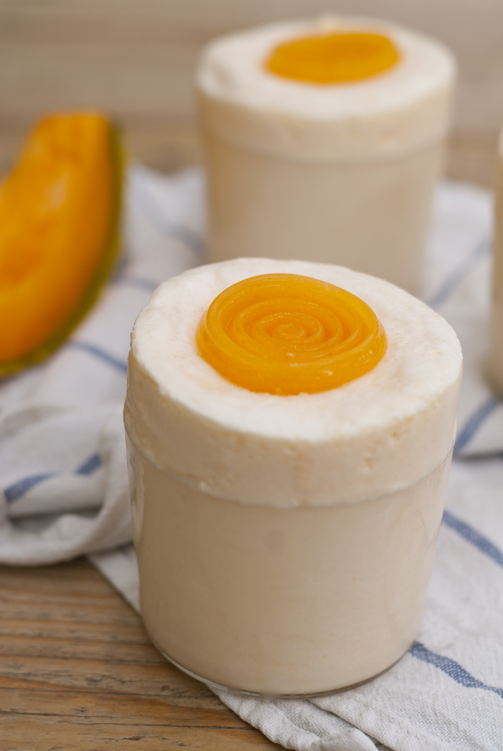soufflé glace al melone con gelatina di melone