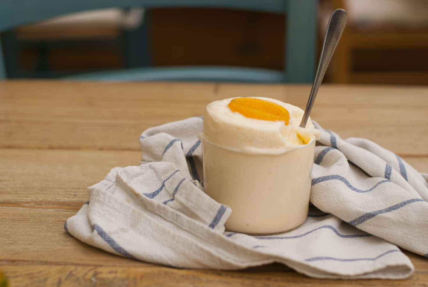 soufflé glace al melone con gelatina di melone