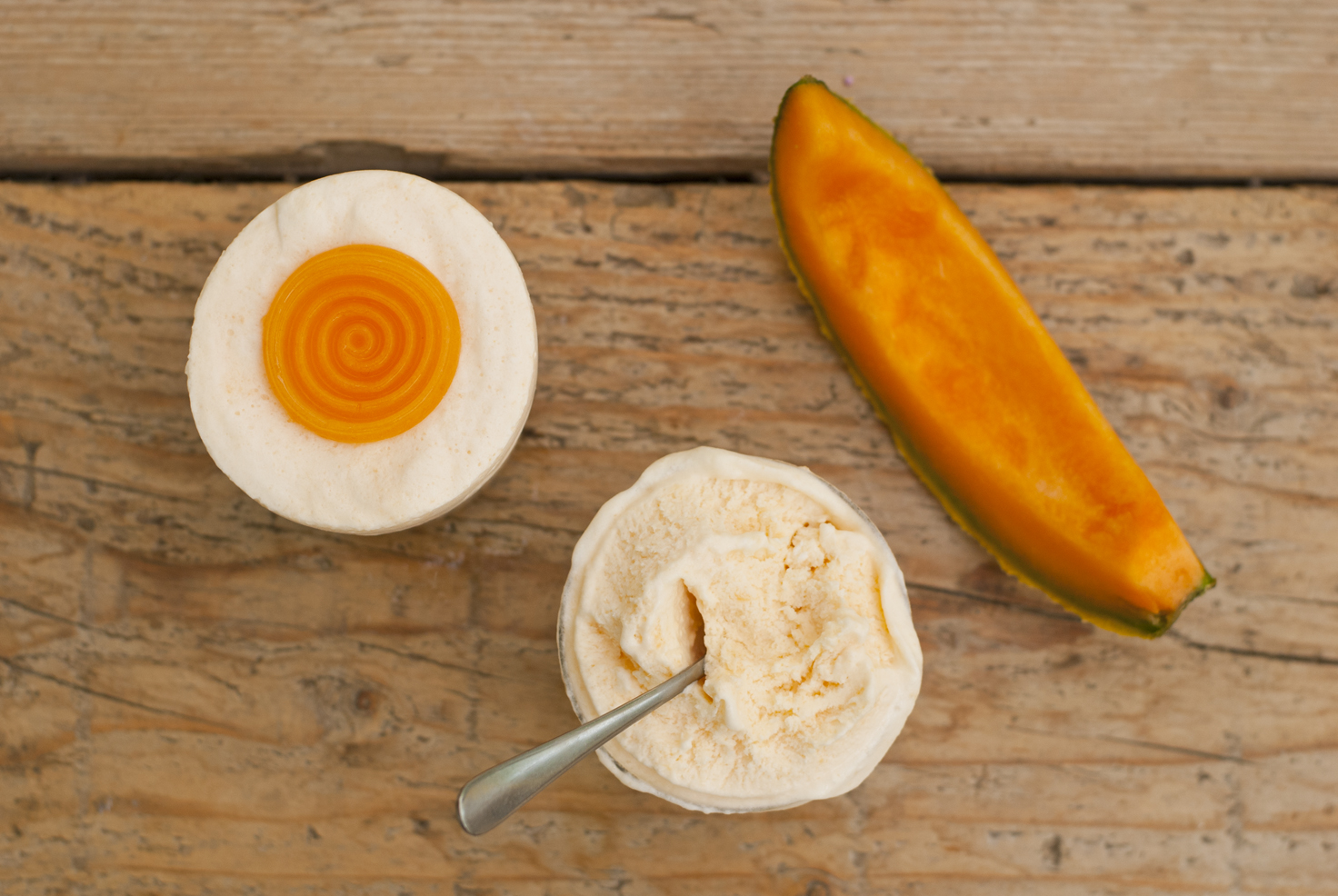 soufflé glace al melone con gelatina di melone